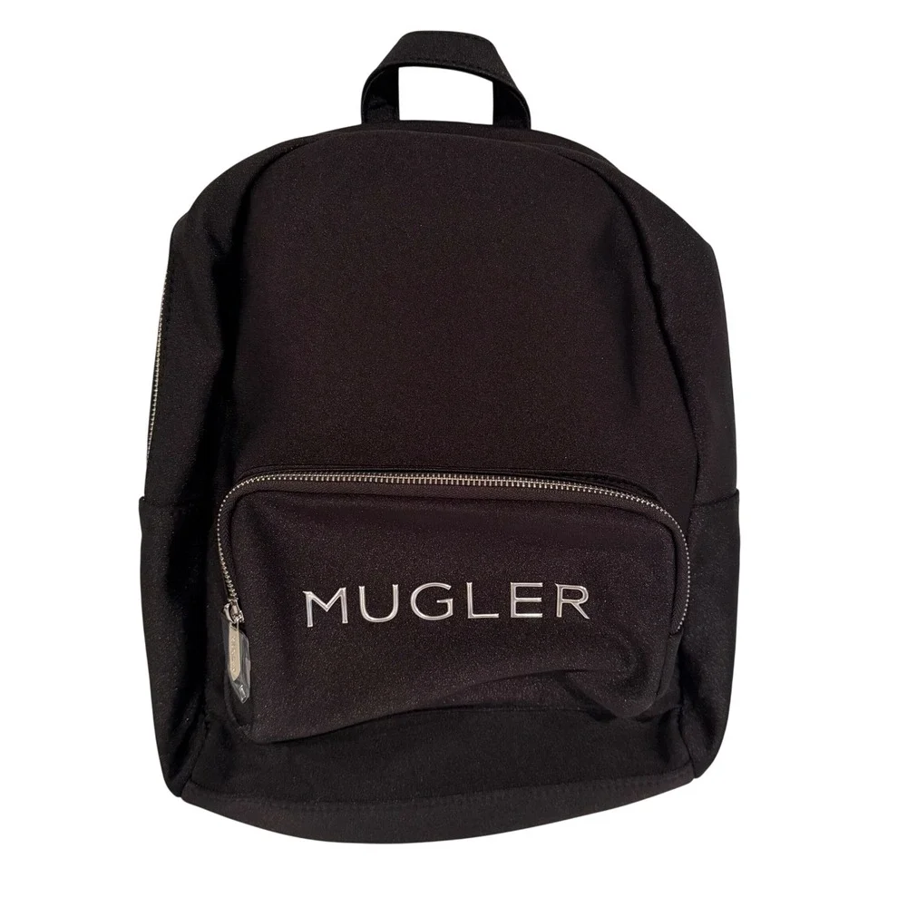 Mugler‎ Logo Backpack Travel School Bag Women's Black 15